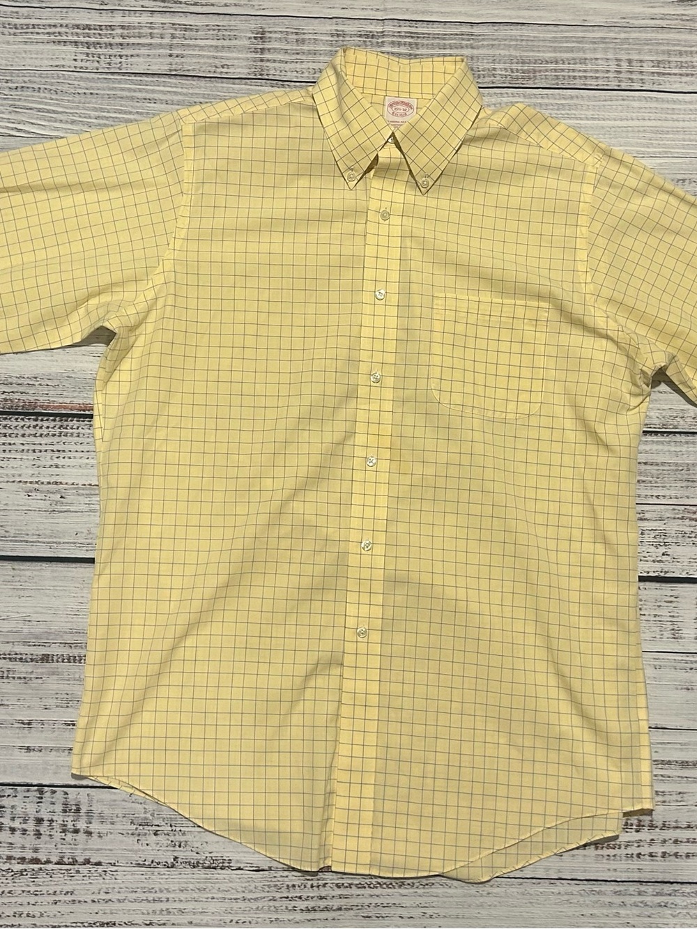 Brooks Brothers Yellow Windowpane Dress Shirt